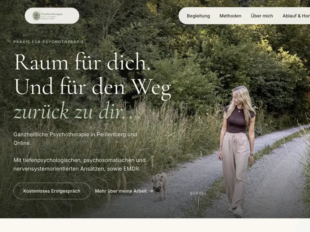 Live-Webseite Praxis für Psychotherapie Sophia Franz in Peißenberg ansehen - gebaut von vonhelga